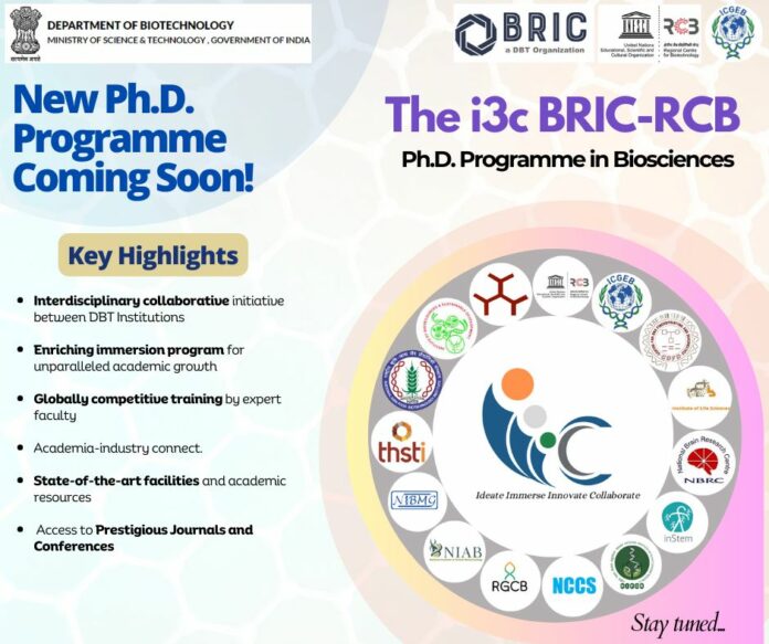 The i3c BRIC-RCB Ph.D. programme in Biosciences