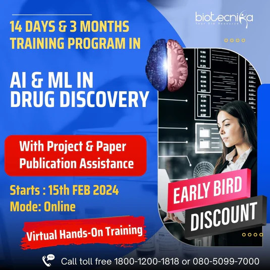 AI ML in Drug Discovery Training Program - 14 Days & 3 Months (With Project & Paper Publication Assistance)