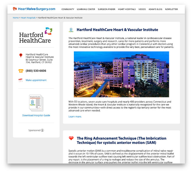 Hartford HealthCare Joins HeartValveSurgery.com! - Renal.PlatoHealth.ai